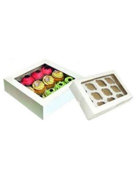 12 CUPCAKE BOXES INCL INSERTS(10 PACK)